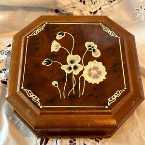 Octagonal Wood Trinket Box Wooden Jewelry Box with Lid